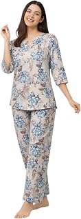 Duchess Women's Viscose Cotton Rayon Printed Night Suit Top and Pajama Set Price In India