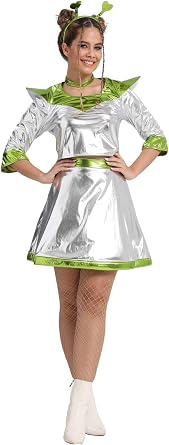 Alien Costume Women Metallic Robot Dress Space Outfit