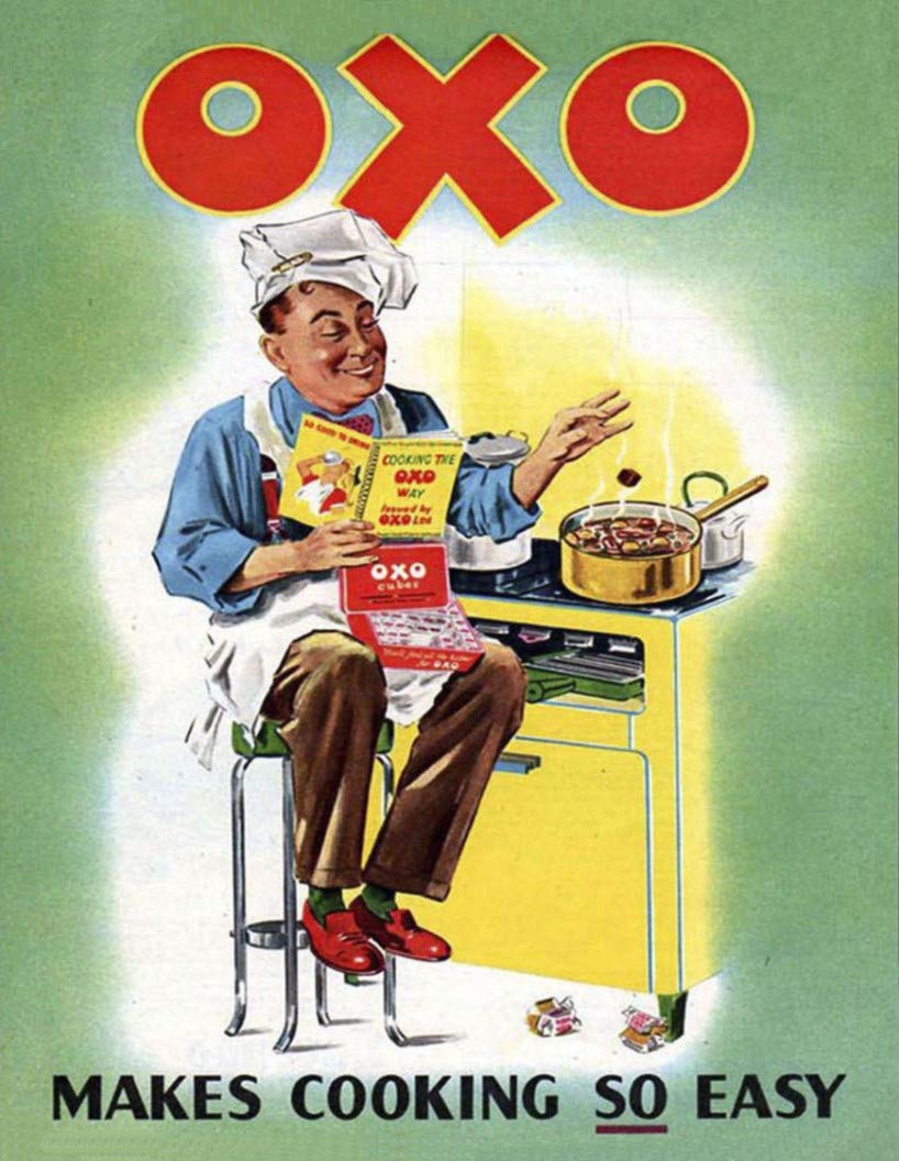 Lewistons-Of-London Oxo Cube Gravy Cooking Cook Chef Inspired Vintage Retro Man Cave Bar Pub Shed Novelty Gift Metal Tin Wall Décor Sign
