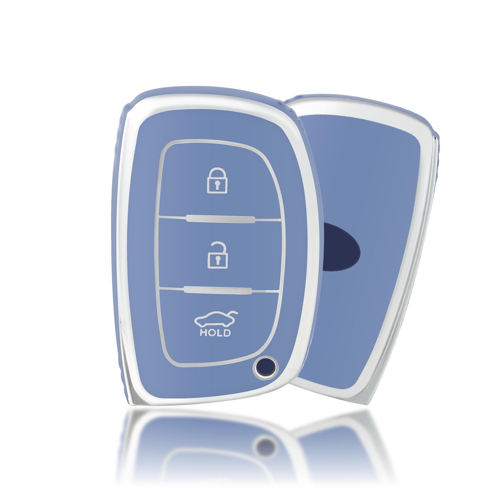 Ontto Étui De Protection Pour Clé De Voiture - Convient Pour Hyundai I30 IX35 I30N I20N Kona Azera Elantra Grandeur Ig Santa Fe - Porte-clés En Métal Et Cuir - Noir