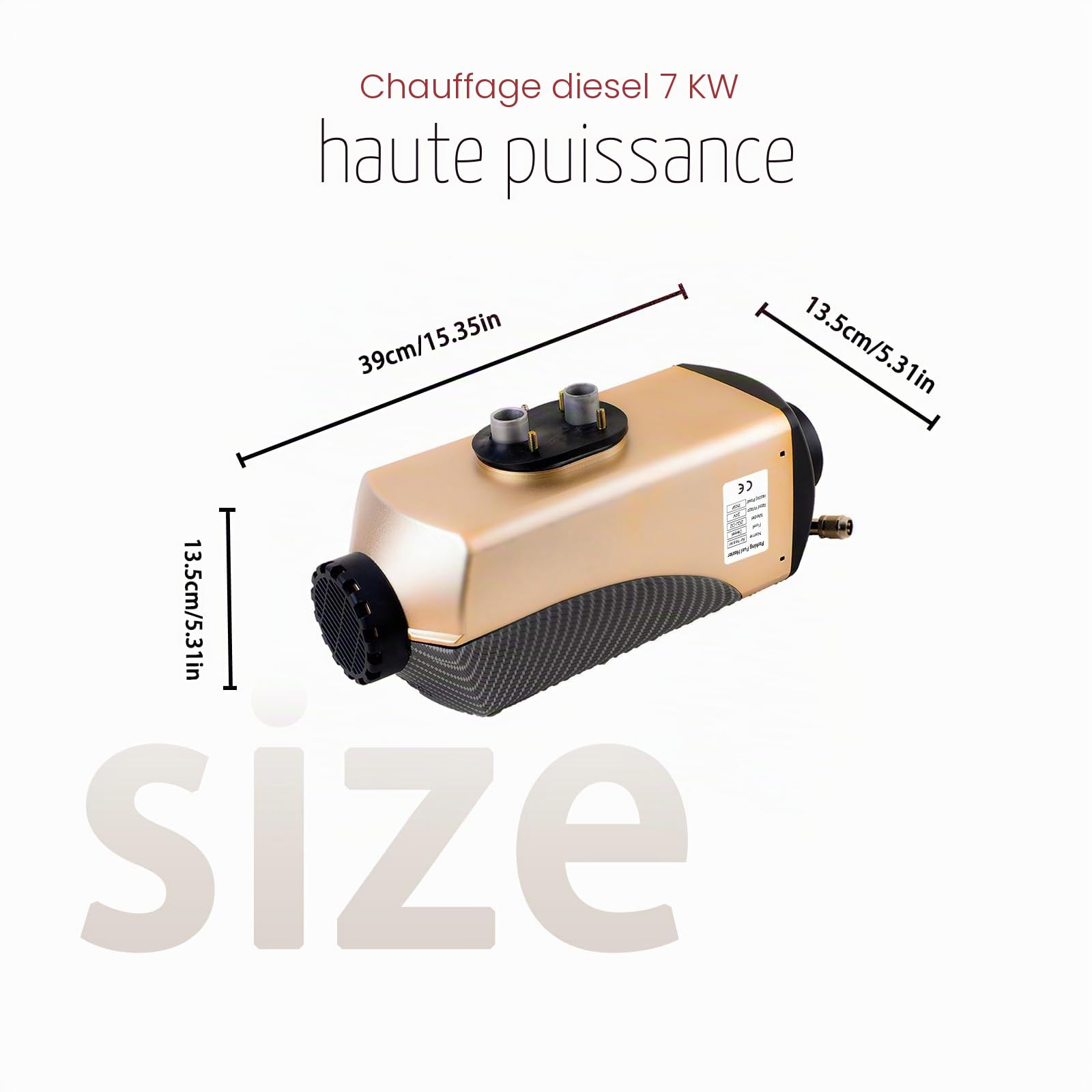 Chauffage diesel 24 V 7 kW, réglage automatique de la température, avec affichage LCD, chauffage auxiliaire diesel avec prise aéronautique, alarme de surchauffe, chauffage auxiliaire pour