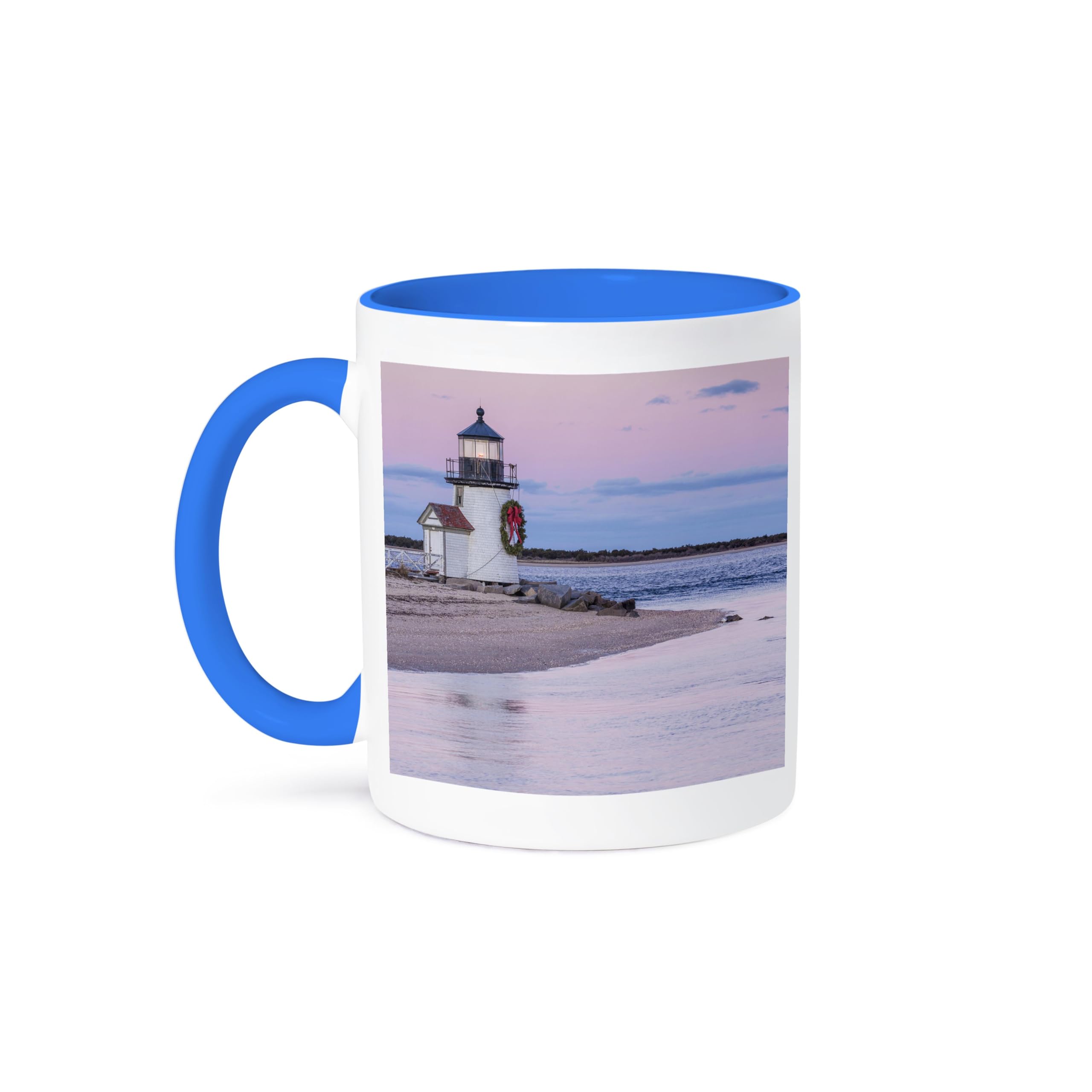 3dRose, 11oz Two-Tone Blue Mug, Blue/White