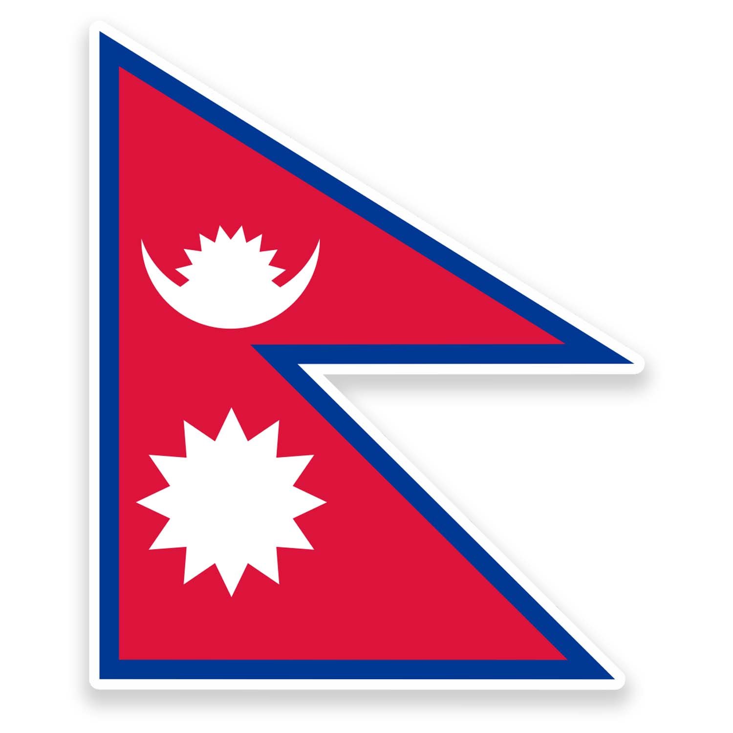 2 x 10cm Nepal Flag Vinyl Sticker Decal Laptop Travel Luggage Car Bike Tag #9163 (8.3cm Wide x 10cm High)