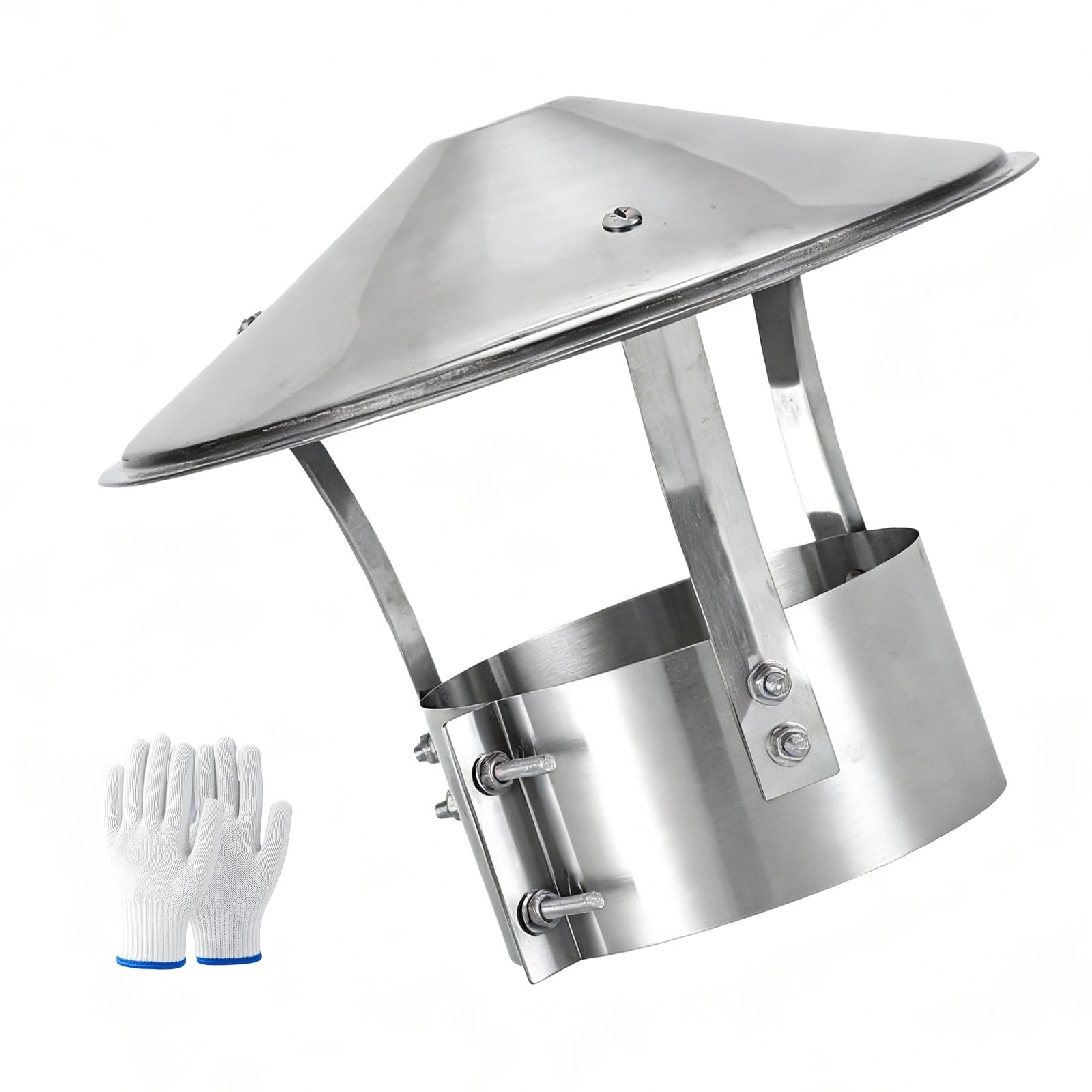 75 100 160 200 240 315mm Sombrerete Chimenea de Acero Inoxidable 304, Tapas Extractor Humos Chimenea, Redondo Tapa de Lluvia, Sombrero de Ventilación de Techo, para Tubo de Estufa(220mm/8.7in)