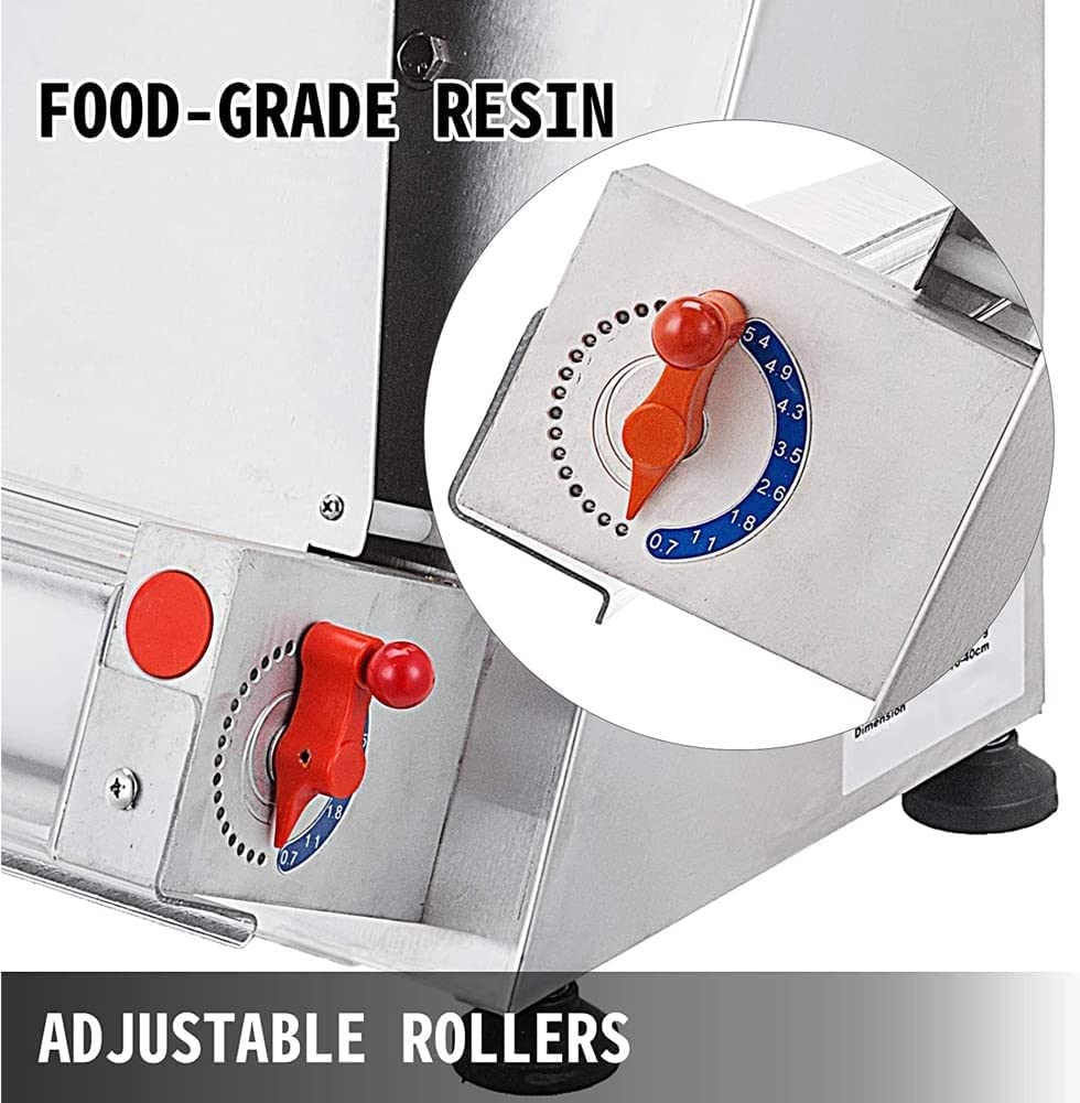 Pizzaiolo, Sfogliatrice Commerciale Automatica a Rullo per Pasta per Pizza da 370 W, Pressa per Pasta Elettrica, Produzione di 5 S/Impasto, per Arrotolare Vari Impasti