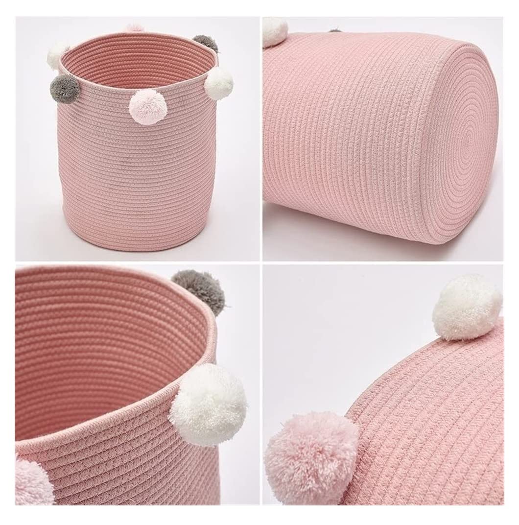 Wäschekorb Wäschekasten Wäschekorb Aus Baumwollseil, Für Kleidung, Aufbewahrungskorb Für Schlafzimmer, Boho-Körbe Haushaltswaren(B)
