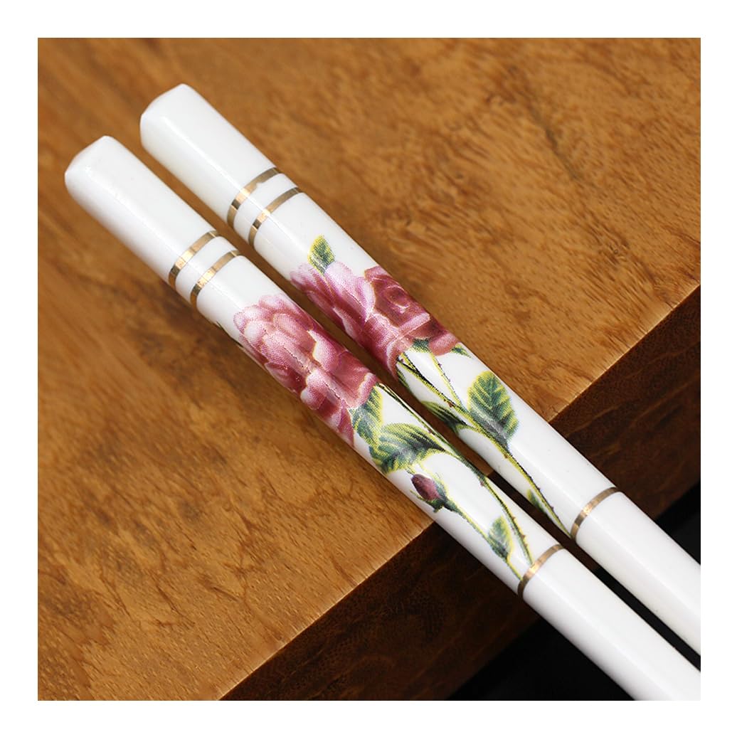 Baguettes en porcelaine motif floral, 1 paire de baguettes réutilisables, coffret cadeau, baguettes en céramique de porcelaine tendre de haute qualité, baguettes chinoises japonaises, passent au