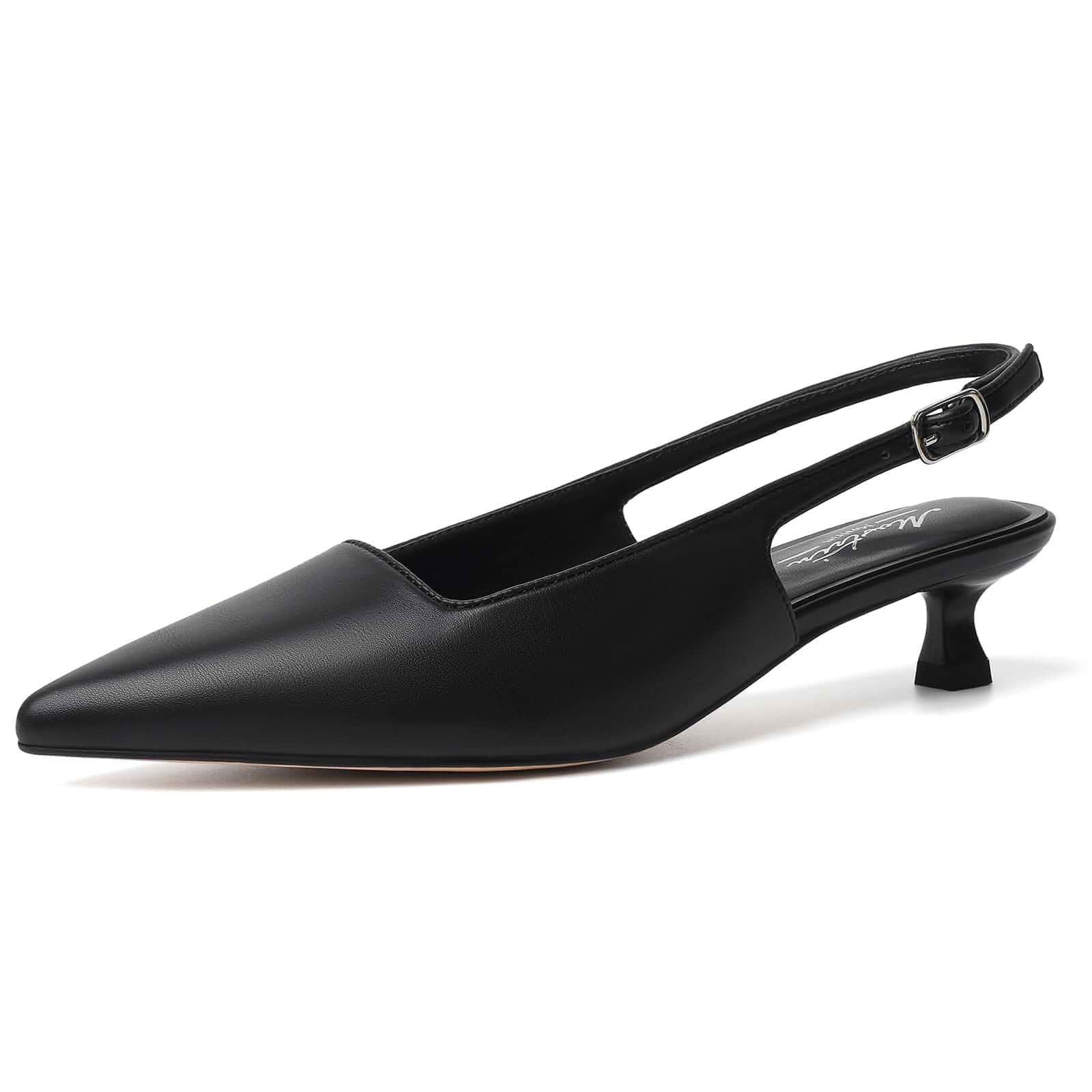 Mostrin Kitten Heels for Women Pointed Closed Toe Heels Low Pumps Shoes for Party Work Office