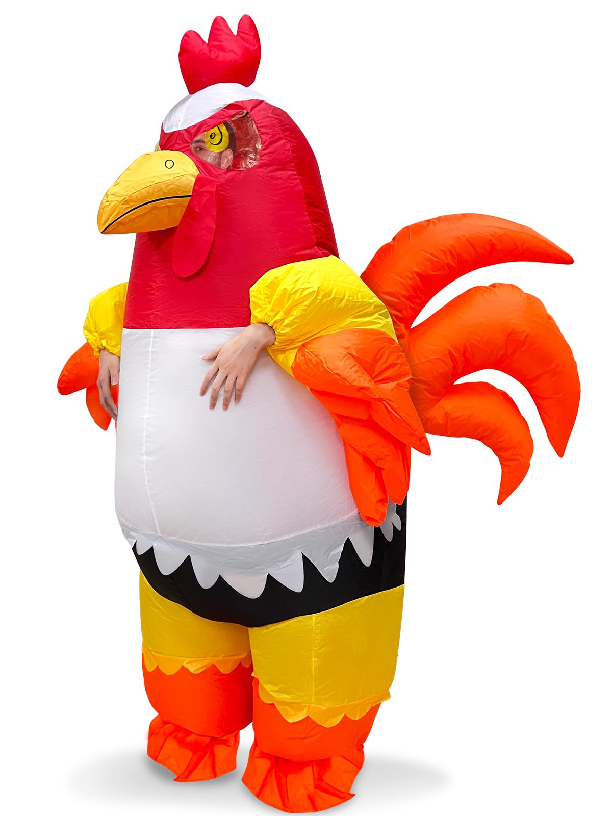 Camlinbo Halloween Full Body Inflatable Rooster Costume Adult Men Women Funny Blows Up Halloween Cosplay Party Costume