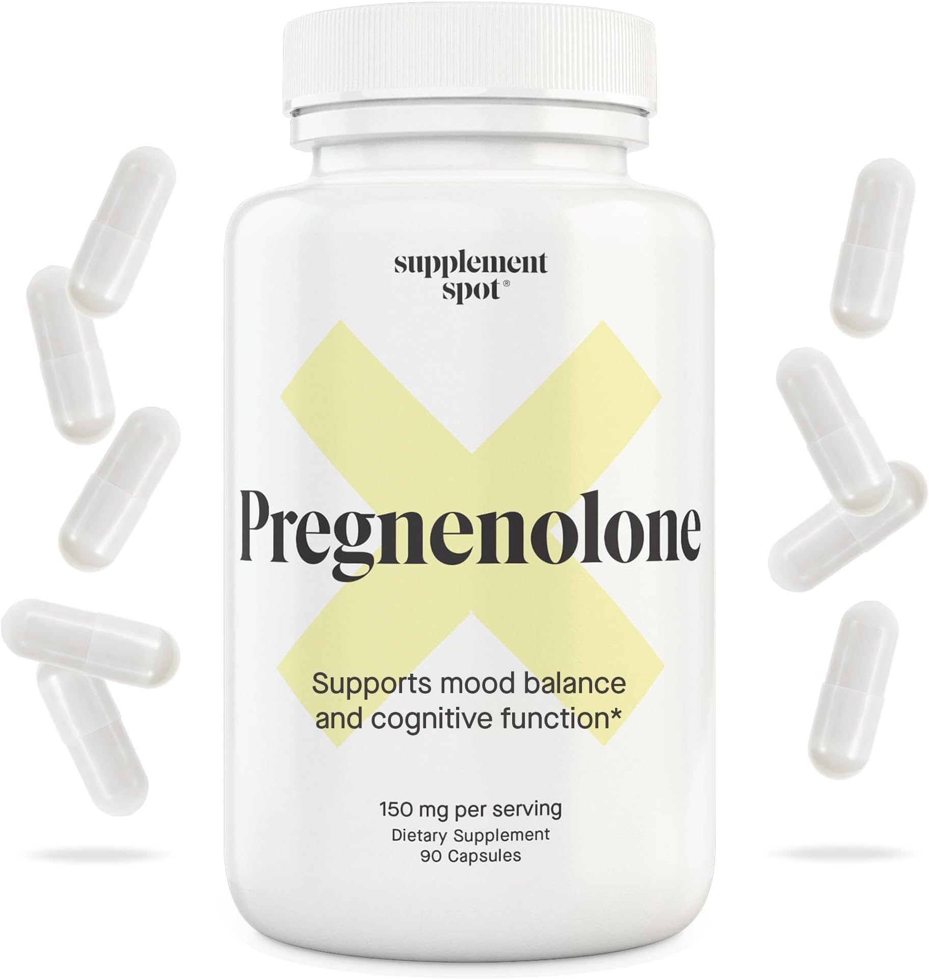 Pregnenolone 150 Mg Energy Supplement – Pregnenolone to Support Healthy Mood for Women & Men (90 Servings)