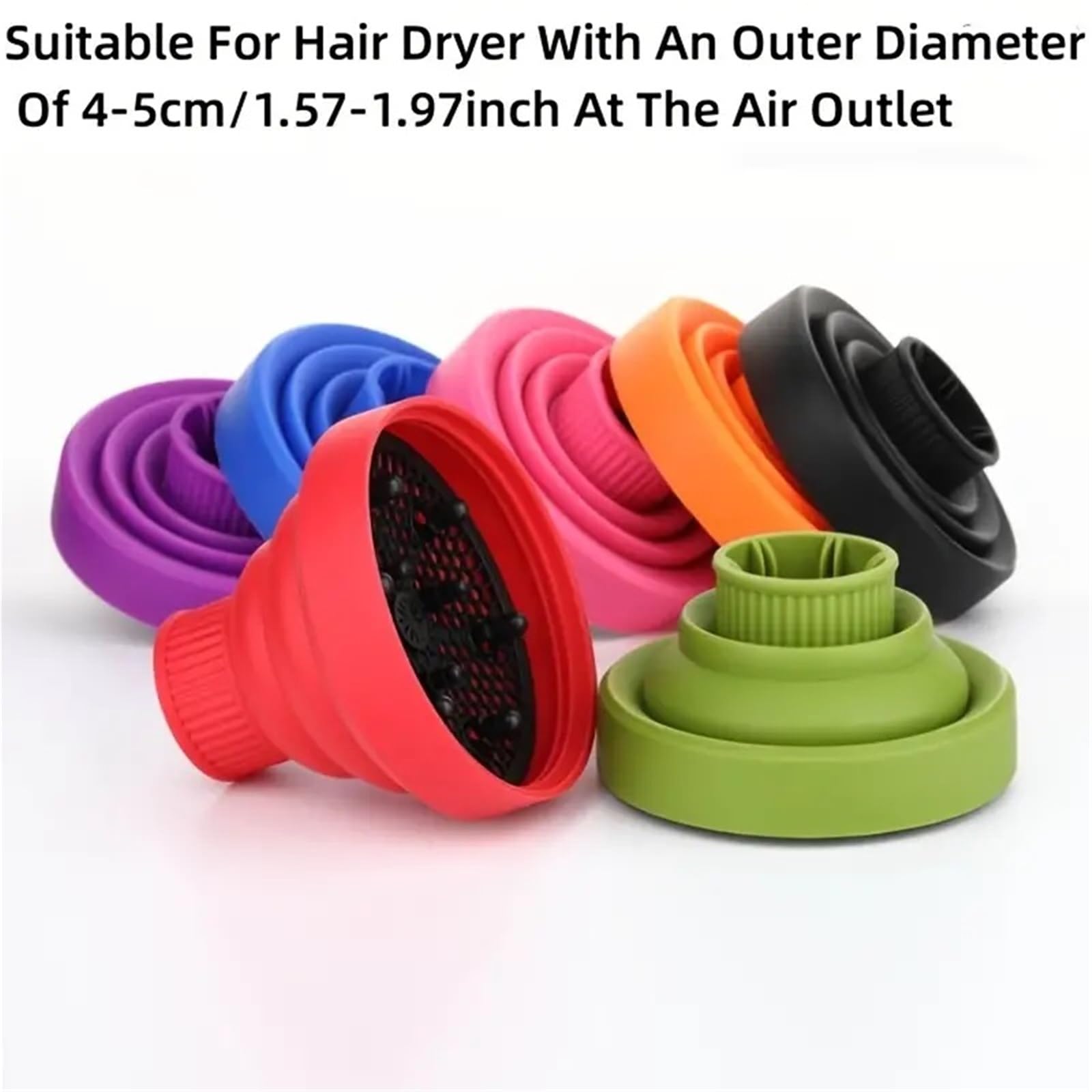 Difusor Universal For Secador De Pelo, De Silicona, Color Negro Y Rosa, Con Temperatura Ajustable Y Resistente.(Purple 1pcs)