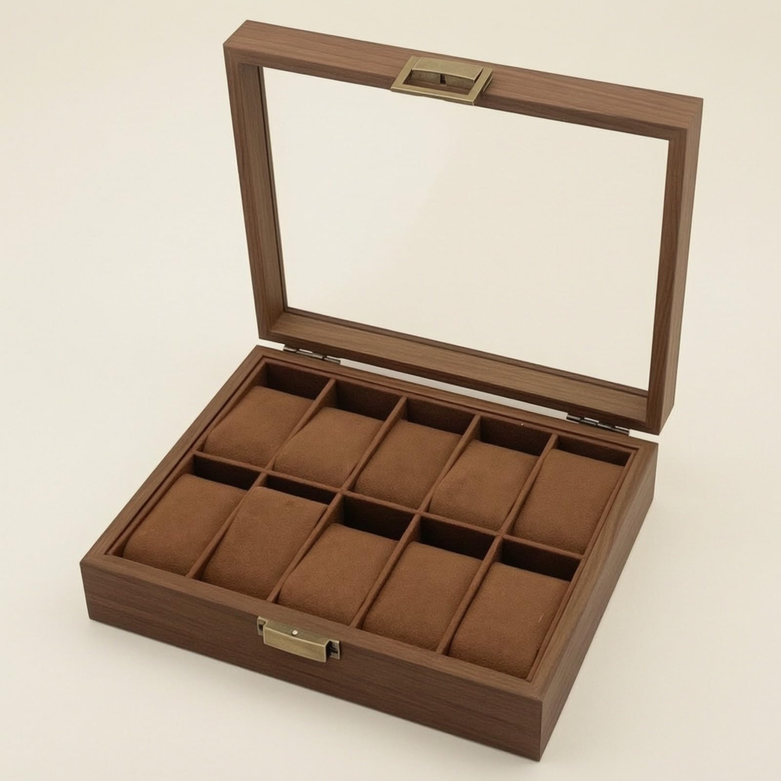 Amagogo Scatola per 10 Orologi Resistente Spazioso, Rettangolare, Scatola per Orologi con Coperchio Incernierato, Comò, Collezionisti,