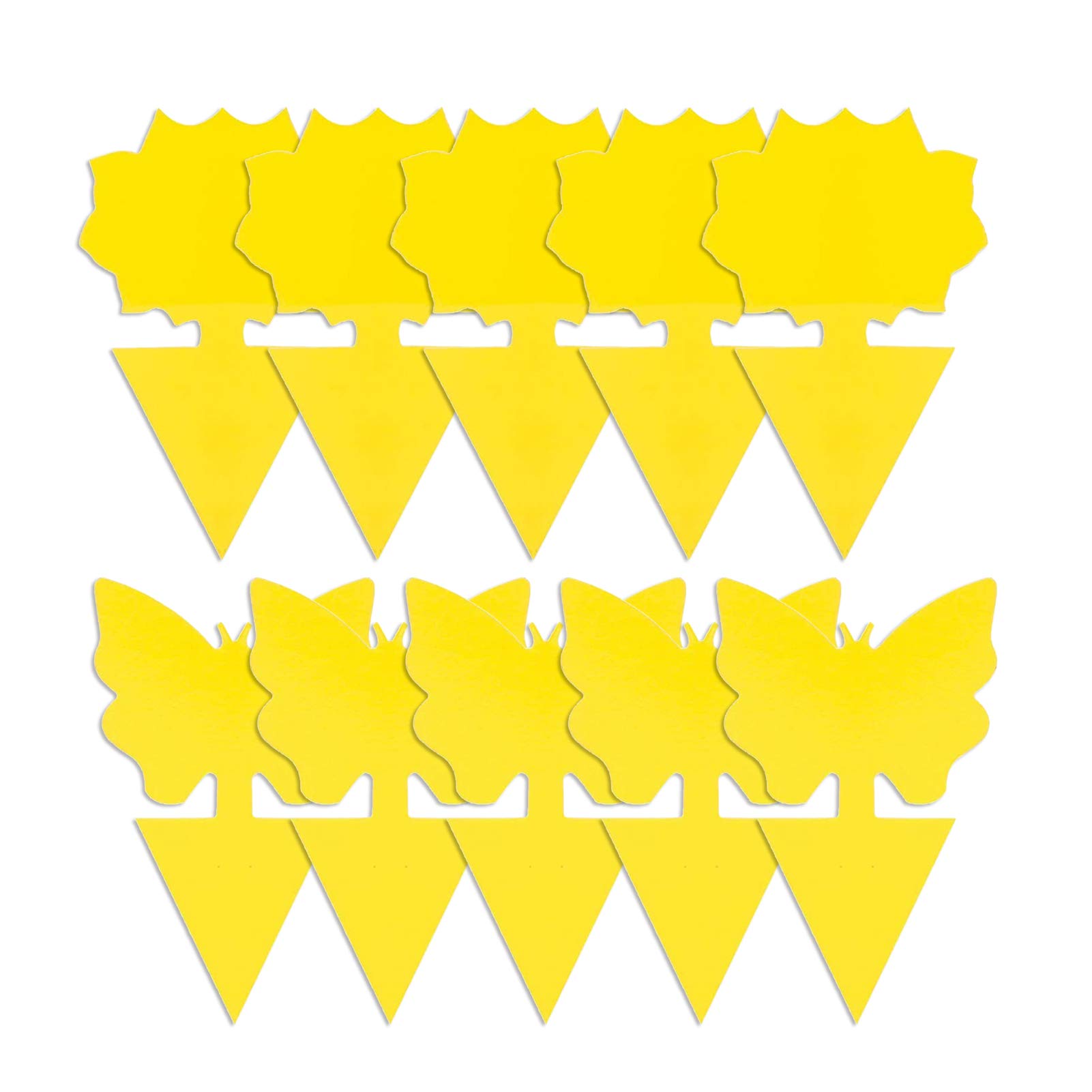 yongke 10Pcs Fungus Gnat Traps Bright Yellow with Glue Flying Insects Drawing for Indoor Outdoor Plant
