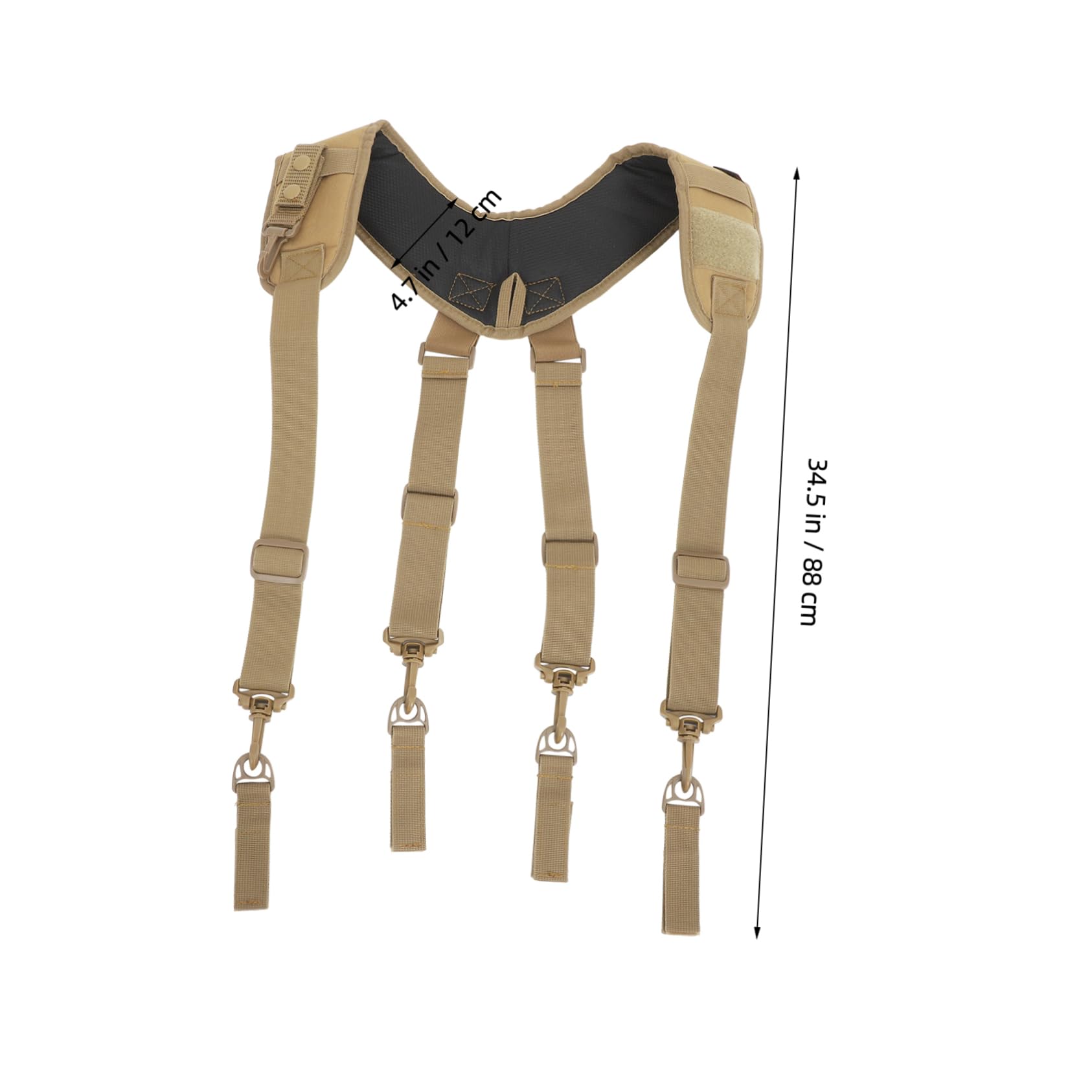 Tofficu Bretelles de Ceinture à Outils Rembourrées en Nylon Kaki, Harnais de Travail Réglable pour Électricien et Charpentier, Chantier
