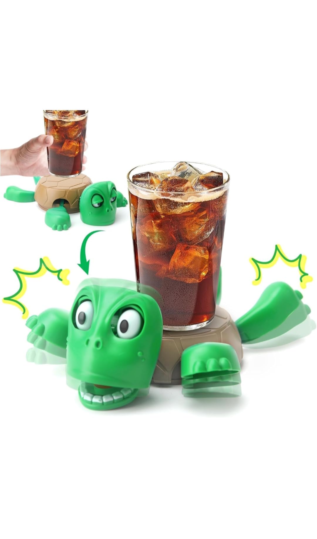 Turtle Cup Holder Coaster, 3D Funny Expression Turtle Coasters, Turtle Cup Holder, Coaster for Tea, Coffee and Wine Glasses, Home Decor and Kitchen Accessories (Green)-image-18