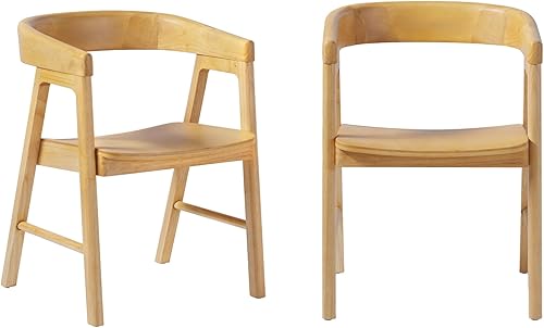 Walker Edison Ezra Modern Boucle - Silla de comedor con respaldo redondeado, color marfil (juego de 2) Natural,Negro