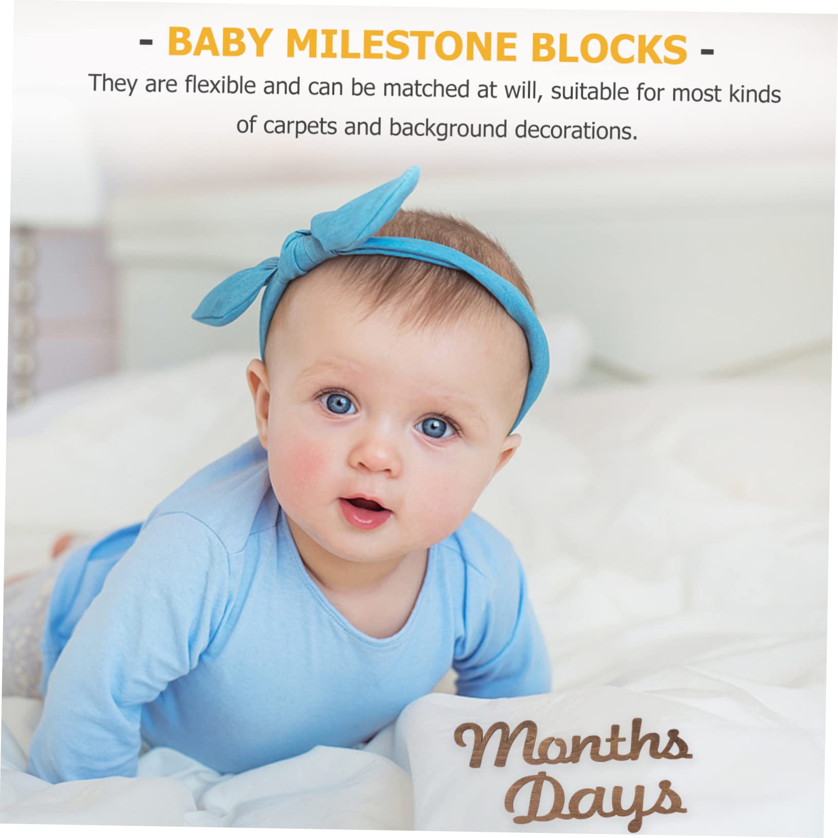 Holz Babyzahlen Satz für Meilensteinkarten und Foto Requisiten Braun