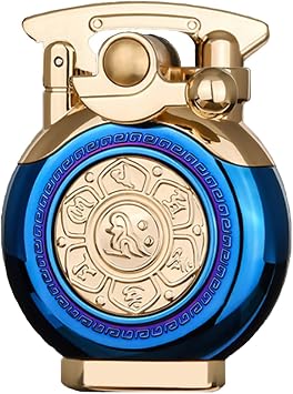Kerosene Lighter Vintage Antique Soft Flame Lighter for Collection-Decorative-Gift-Present Blue