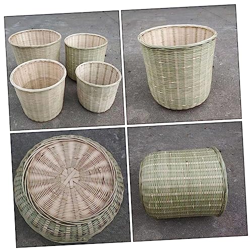 Canasta rectangular de bambú para basura y almacenamiento miniatura 6