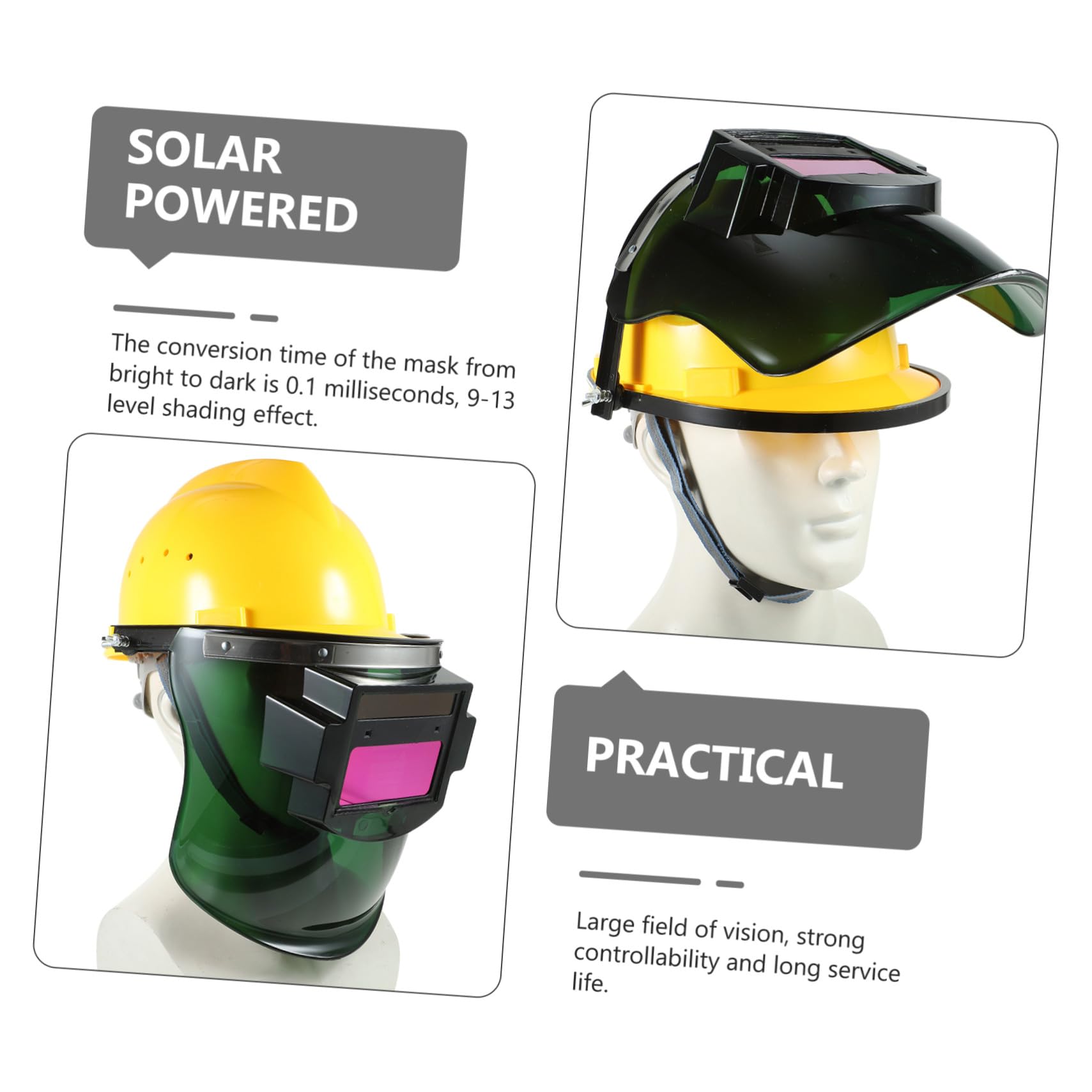 de Soldadura Automática Regulable con Pantalla Solar Casco de Seguridad para Soldadores Pantalla Facial de con Atenuación Rápida y Visual