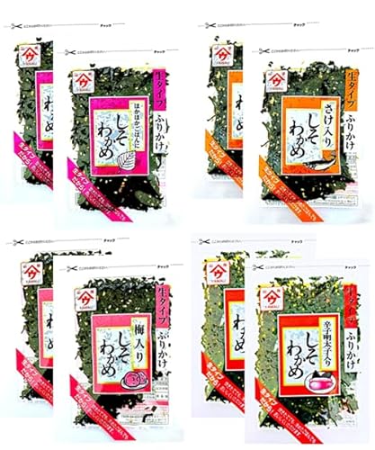 魚の屋 しそわかめ 50g 4種類 × 各2袋 アソートセット(しそ/さけ/梅/辛子明太子)