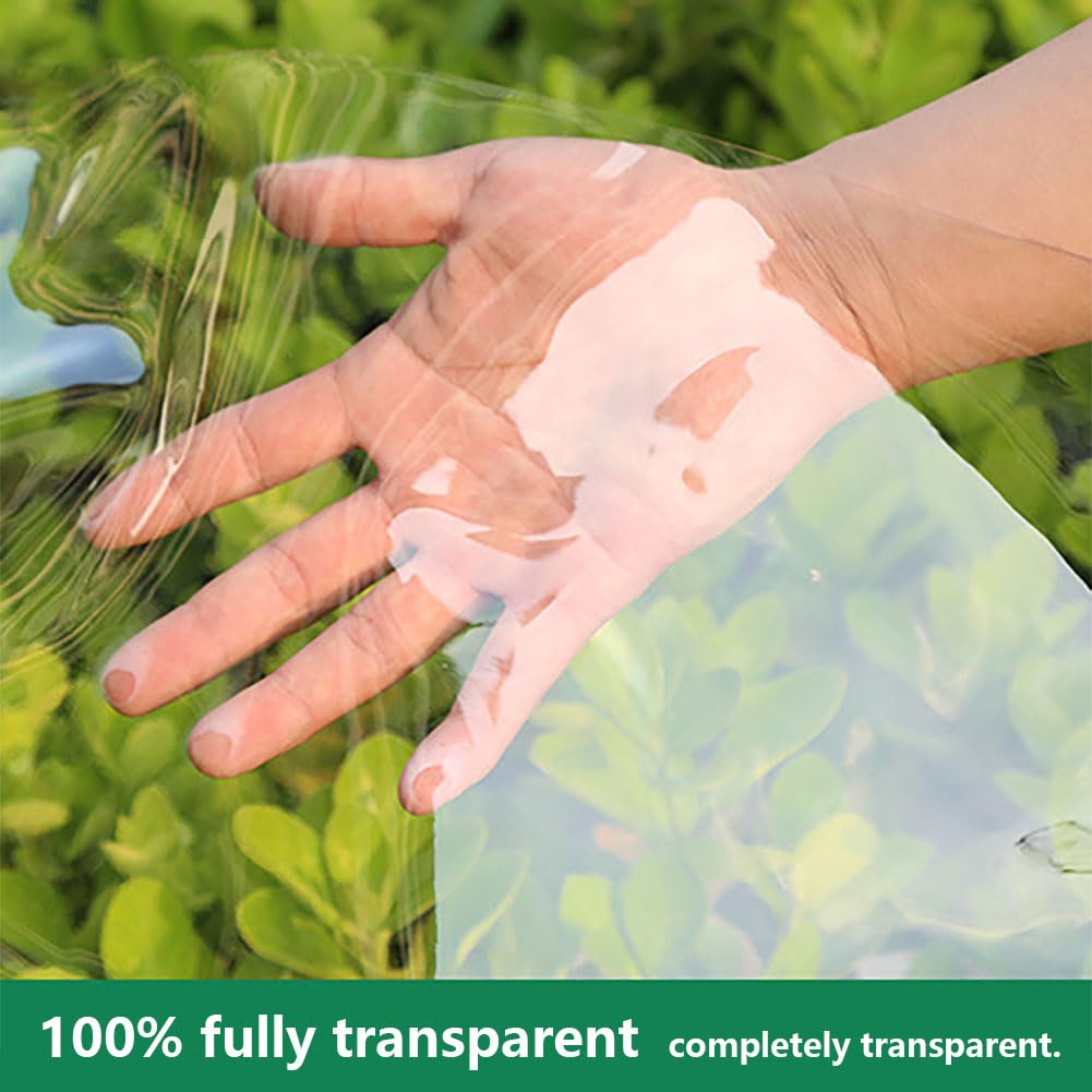 Afdekzeil, doorzichtig, voor buiten, 350 g/m², transparant, met ingestanste ringen, 0,35 mm dik, multifunctionele pvc-bescherming, afdekking voor