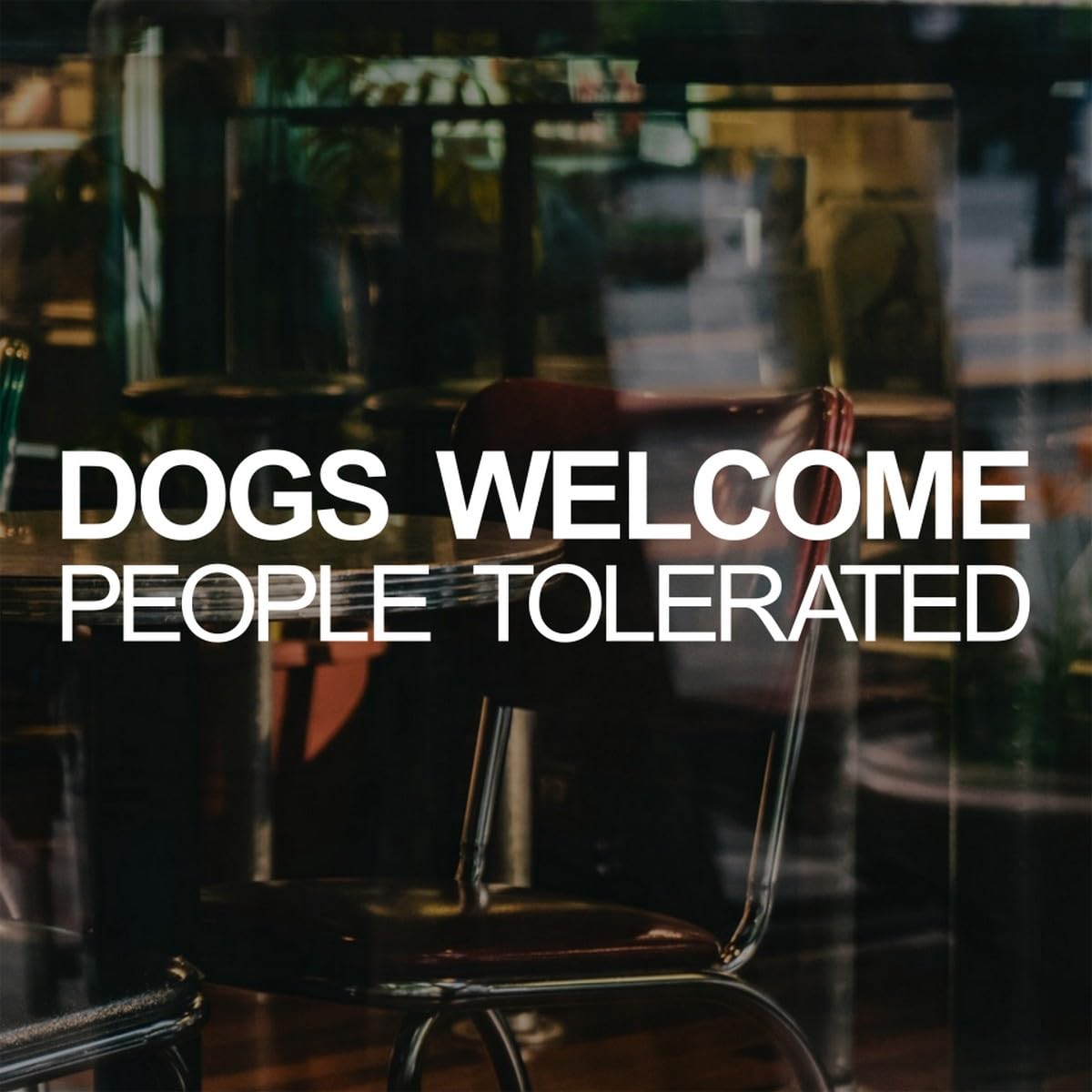 Dogs Welcome People Tolerated Window Sticker Pet Shop Home Vinyl Decal
