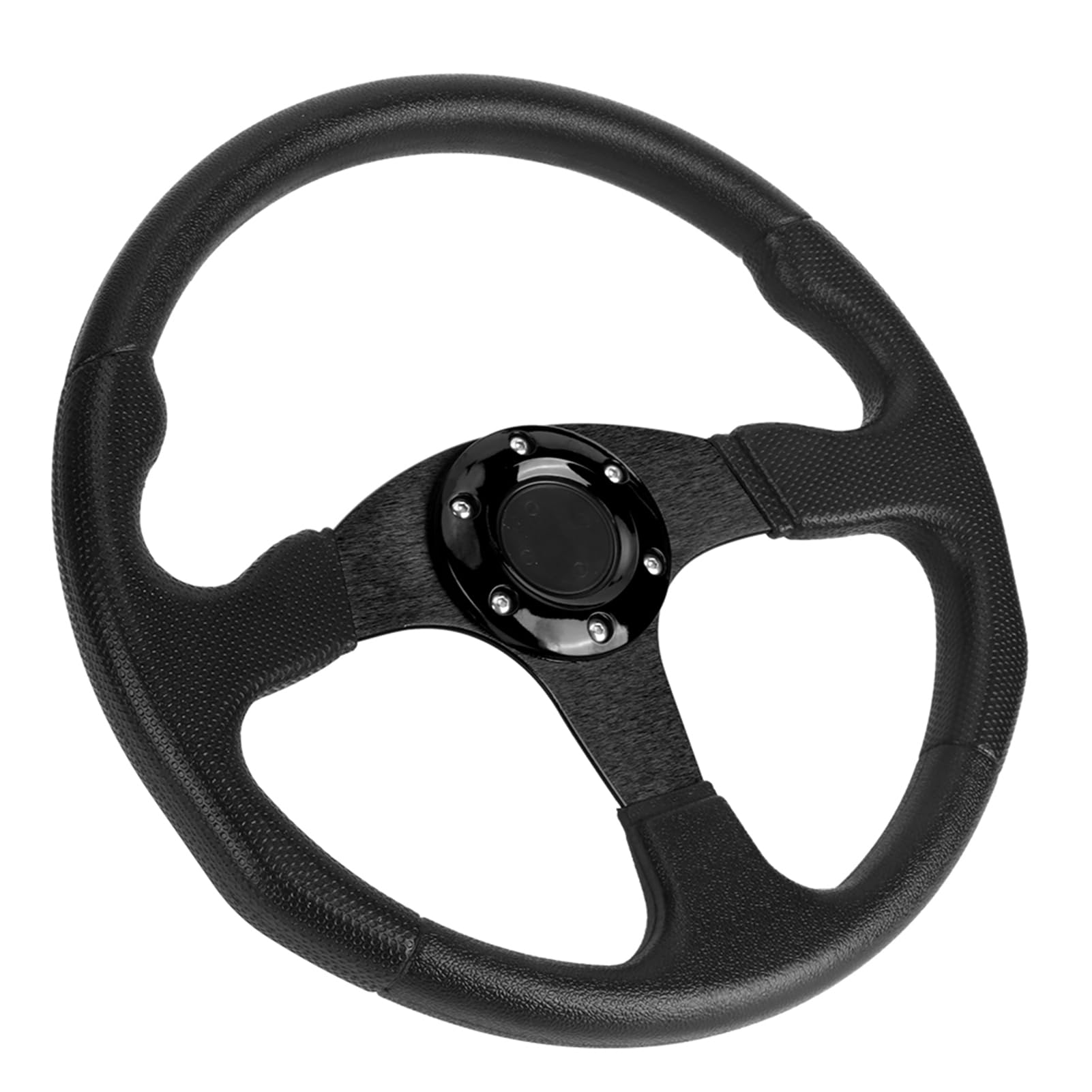Tissting Volante Deportivo, Universal Volante Profundo 350mm/14in Aleación Aluminio PU 6 Pernos Ligero Cómodo para Vehículos Modificados Carreras Conducción Deportiva