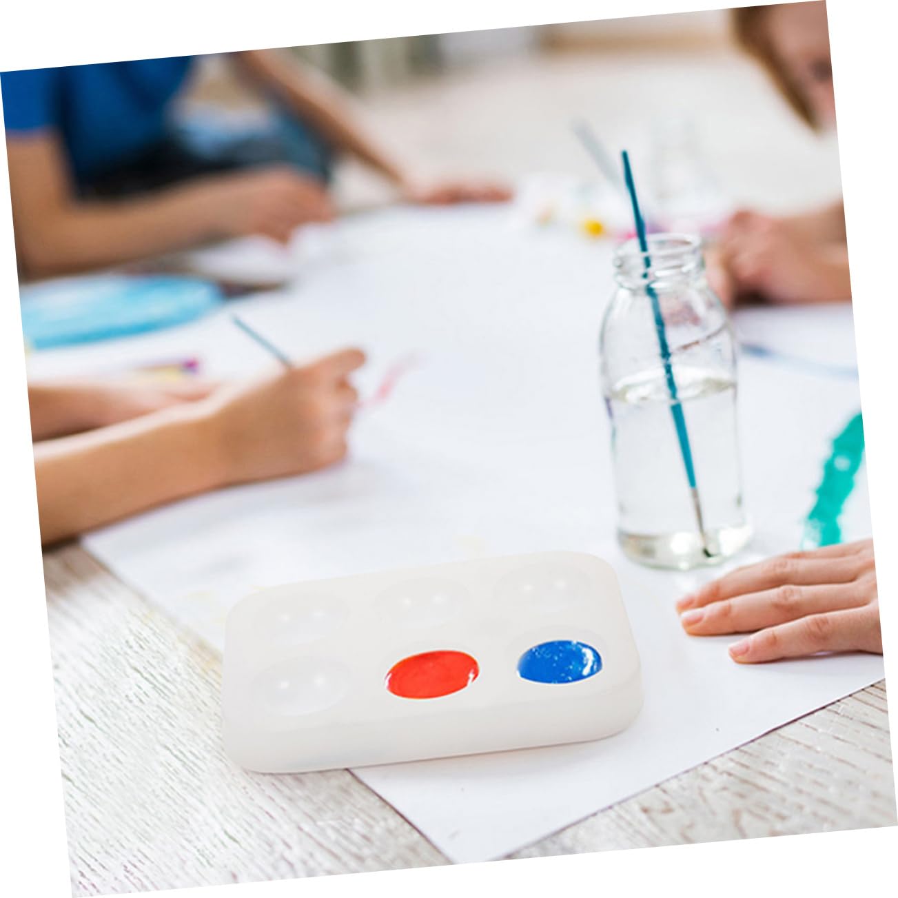 Gadpiparty 4 Sätze Palette Aquarell-tabletts Farbtablett Form Mischen Wasser Pigmentierte Silikonplatten Kunstmalbrett Ölgemäldeplatte Mischtablett Für Aquarellpigmente Kieselgel 3 Stücke * 4