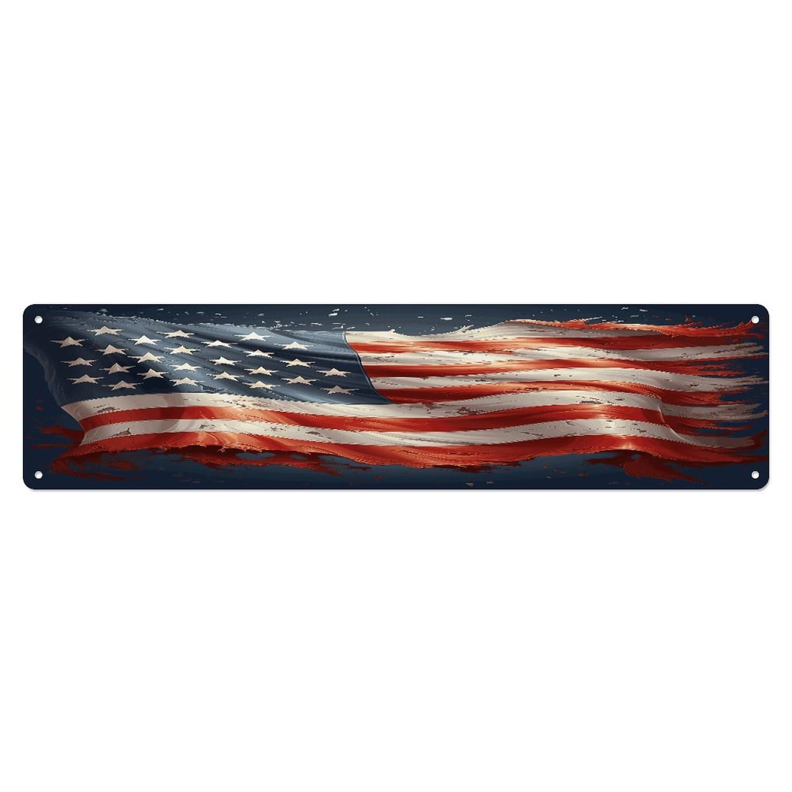 Adfgyerh Style Stars And Stripes Wall Decor Aluminum Waterproof. Plaque, Practical Gift,Sign 15.7X3.9 Inch Poster,For Home, Office, Business, Garage– Indoor/Outdoor
