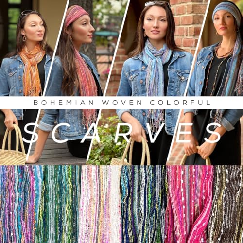 Humble Hilo Multi-Colored Scarf/Shawl for Women Lightweight Head or Neck Scarf4