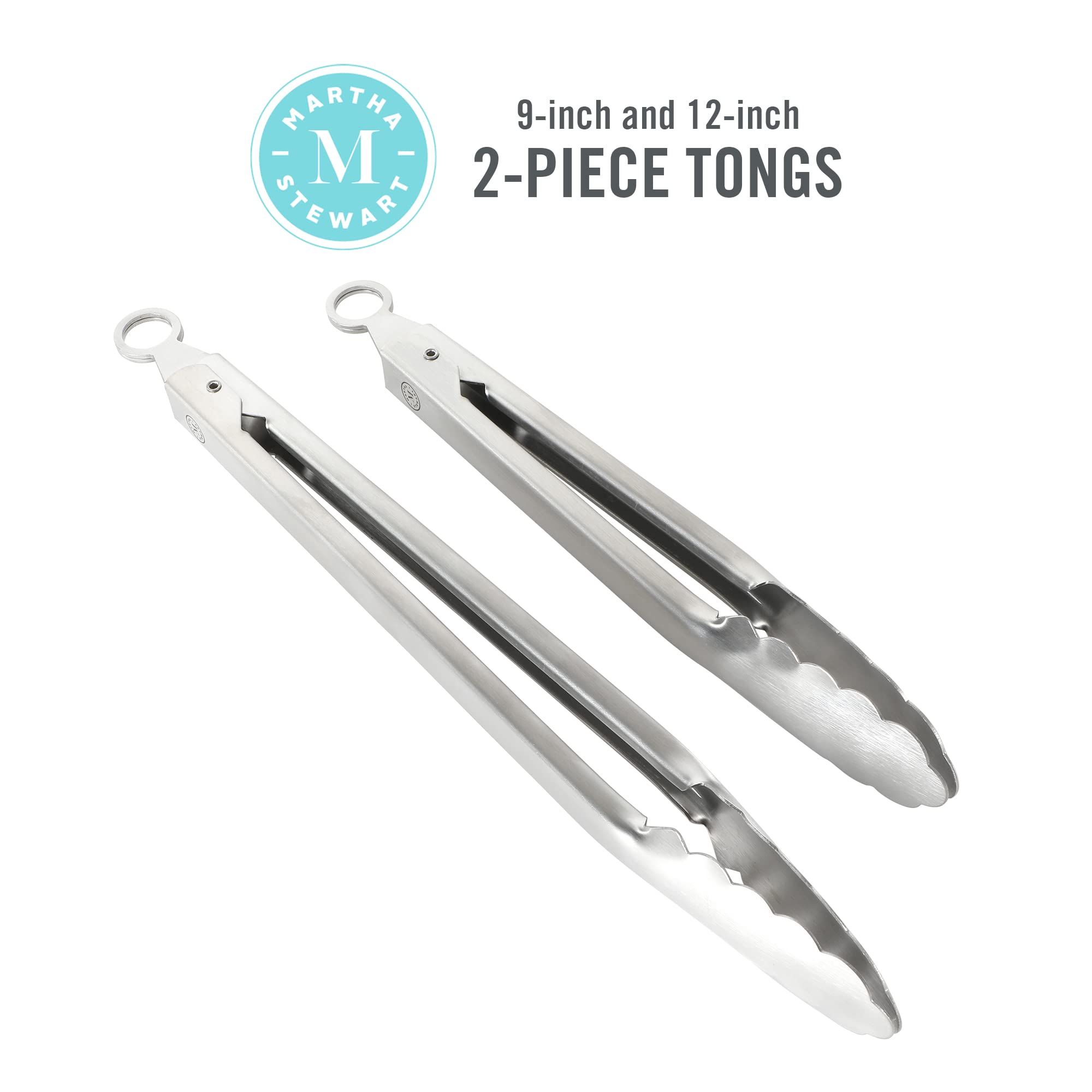 Martha Stewart Richburn - Set di 2 pinze in acciaio INOX