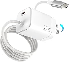 30 W USB C Charger, Type-c Rapid Charging, PD30W, USB Charger, Electricity, 1.5M x Type-C Cable Integrated, Foldable Plug, AC Adapter, Compatible with iPhone 16-8, iPad, Galaxy S24, S23