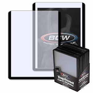 BCW 3x4 Topload Card Holder - Black Border 25 Pack Premium Quality Rigid PVC Protector for Standard Size