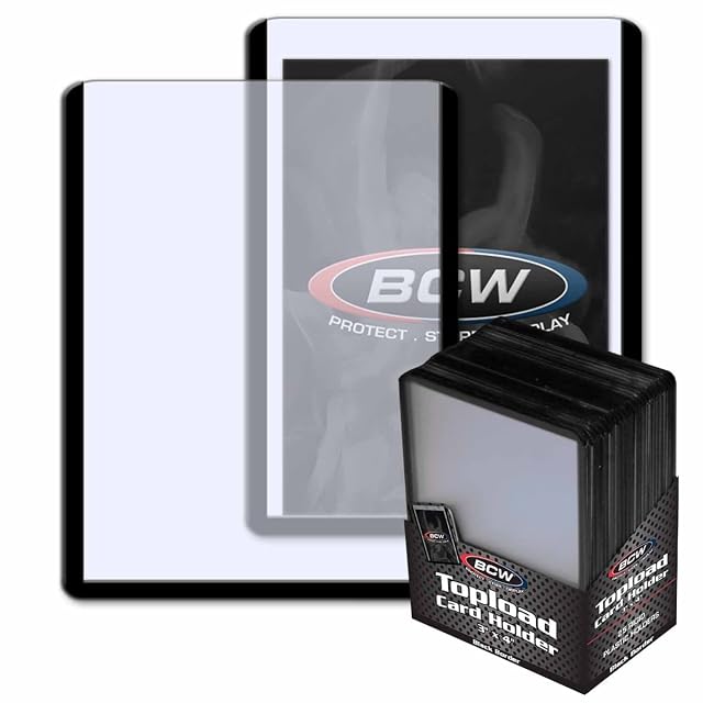 BCW 3x4 Topload Card Holder - Black Border 25 Pack Premium Quality Rigid PVC Protector for Standard Size