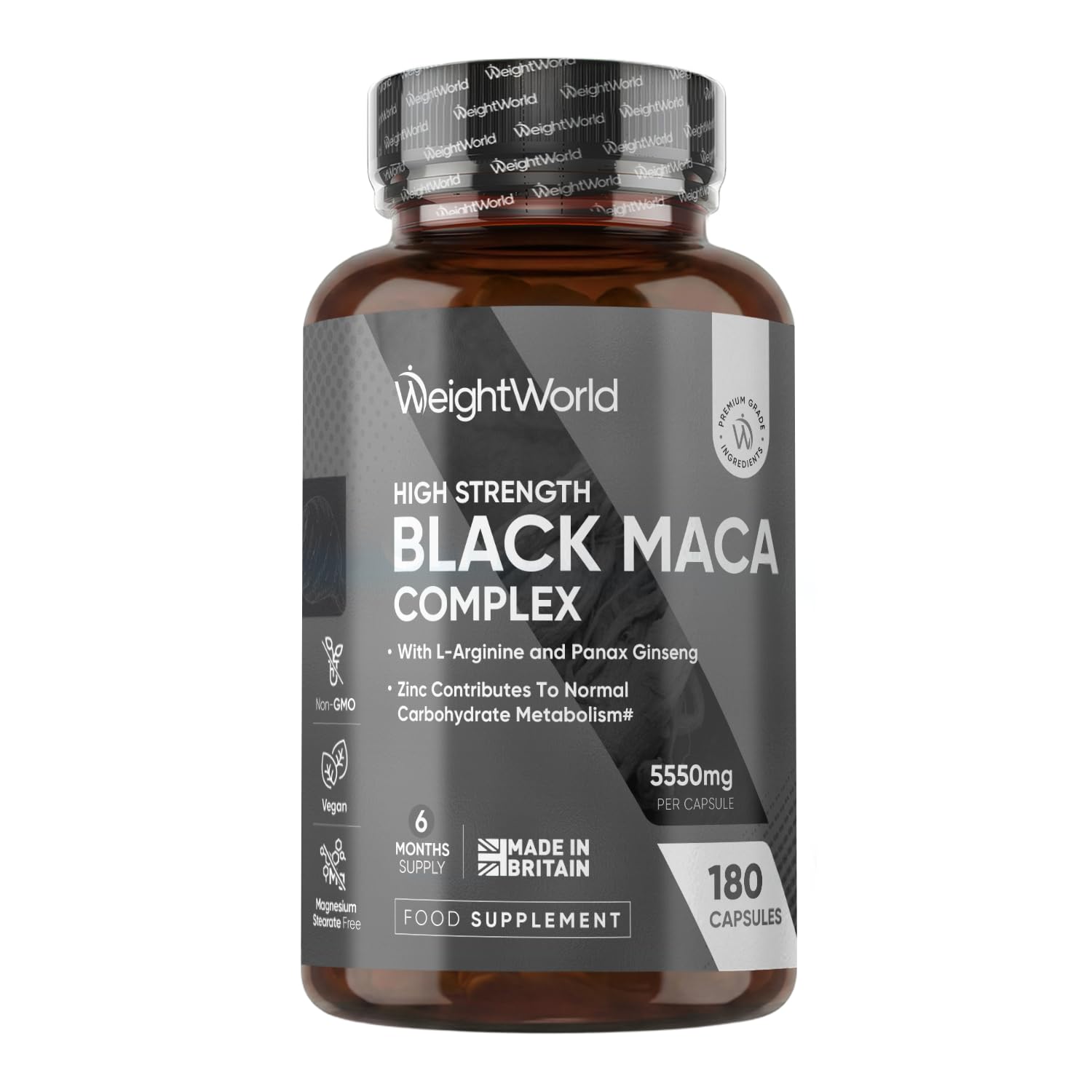 Maca Root Capsules 5550mg - 180 Capsules - 6 Months Supply