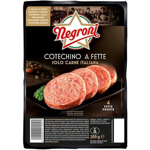 Cotechino a Fette Negroni 200 gr [Confezione da 5 ]
