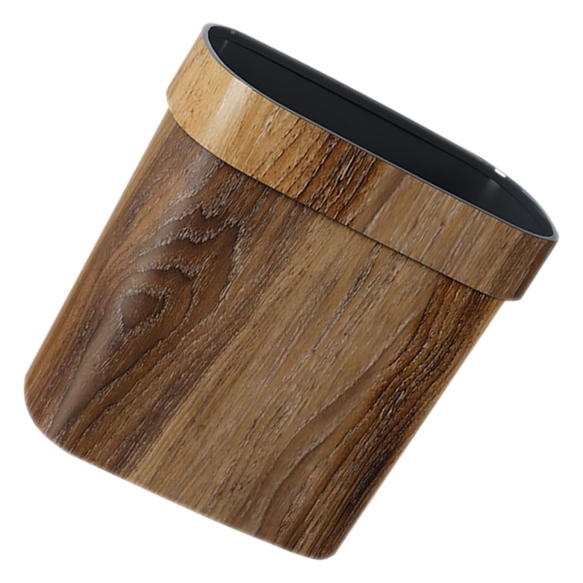 Plastic Trash Can with Imitation Wood Grain, Lightweight and Ample Capacity Waste Bin Kitchen and Bathroom for Multi-Scene Use, Stylish Home Accessory Random Color