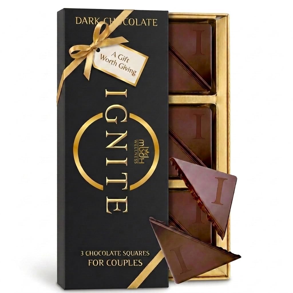 Ignite Dark Choco Squares for Couple, 60% Cacao, His & Hers Chocolate