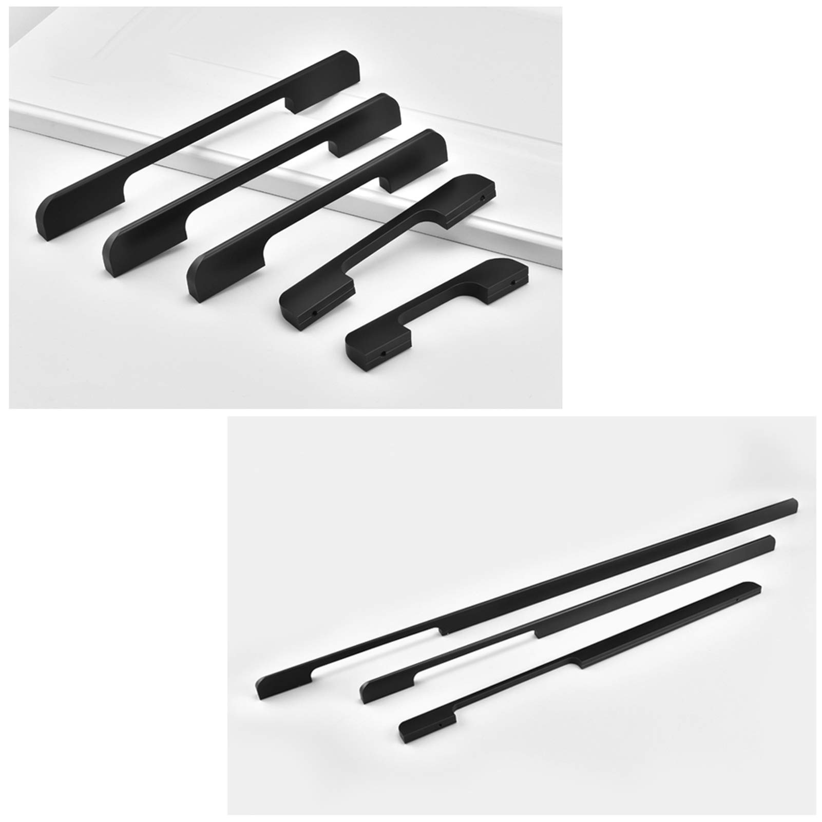 Metalowe uchwyty kuchenne, uchwyty do mebli, do szafy, do szuflad, odstęp między otworami, uchwyt ze stopu aluminium, drążek relingowy, uchwyty do gałek meblowych, uchwyty do drzwi ze śrubami (blackHole center 1120 mm)