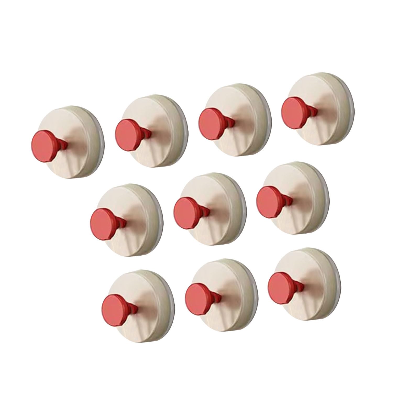 Woedpez Red Of 10 Suction Cup Hooks For Bathroom Sturdy Bathroom Coat Hangers For Towel And Kitchen Use Shower