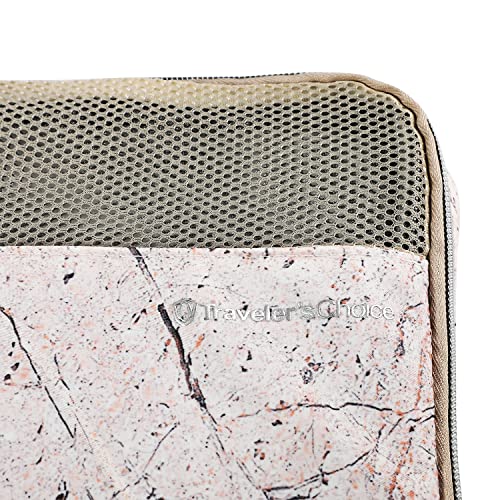 Image of Traveler's Choice Cloverland Packing Cubes 5 Piece Set, Marble Pink