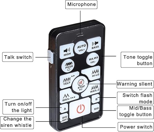 Miniatura 4 de Sirena de policía de doble altavoz de 400 W, sistema de sirena de vehículo de emergencia de 12 V, 18 tonos, 130 db, dos sirenas de policía ultra