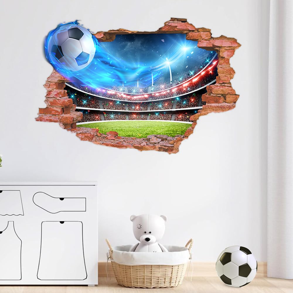 Adesivi Murali Calcio Con Giocatori - Set 40x60 Cm, Sticker Vinilici Rimovibili Per Camera Ragazzi - 2