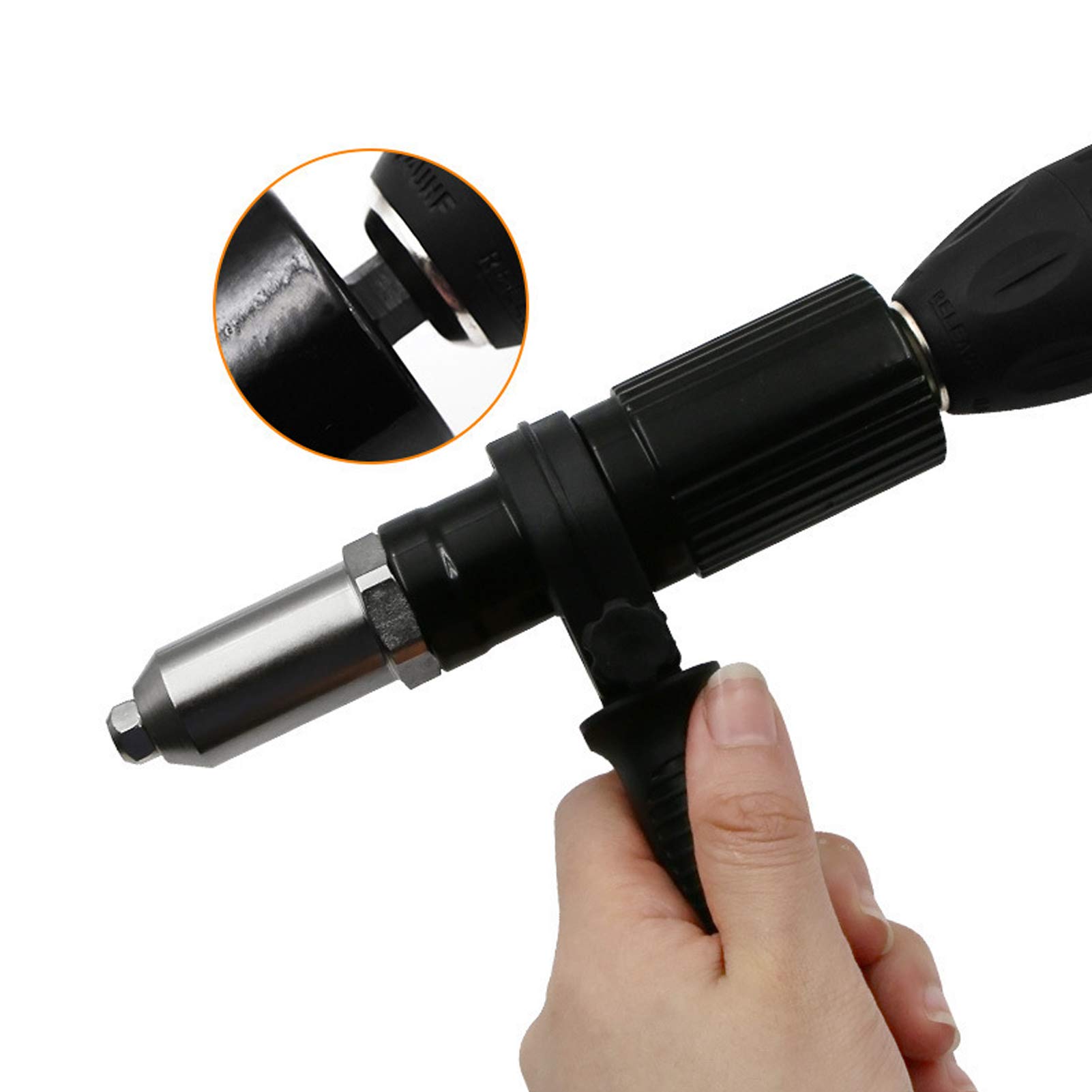 AolKee Remachadora Eléctrica Con Adaptador Para Taladro - Kit de Pistola Remachadora Para Taladros Eléctricos Inalámbricos