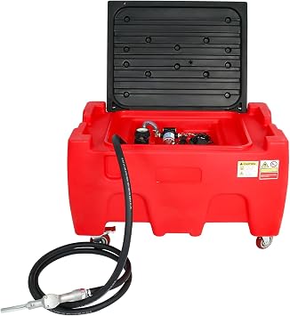 40 Gallon Portable Gasoline Diesel Fuel Transfer Tank with 12V DC Pump, 3.7GPM Flow Rate,Fits Under Truck Tonneau Cover,4 Detachable Wheels, Easy Fuel Transportation for Trucks, Farms, Outdoor