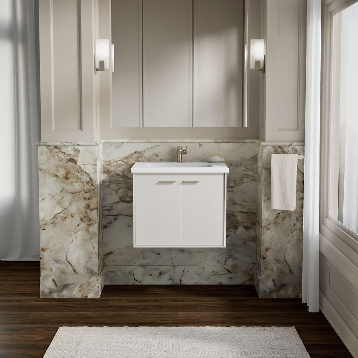 Kohler K-99539-1WA Jute Vanity with 2 Doors, 24-Inch, Linen White