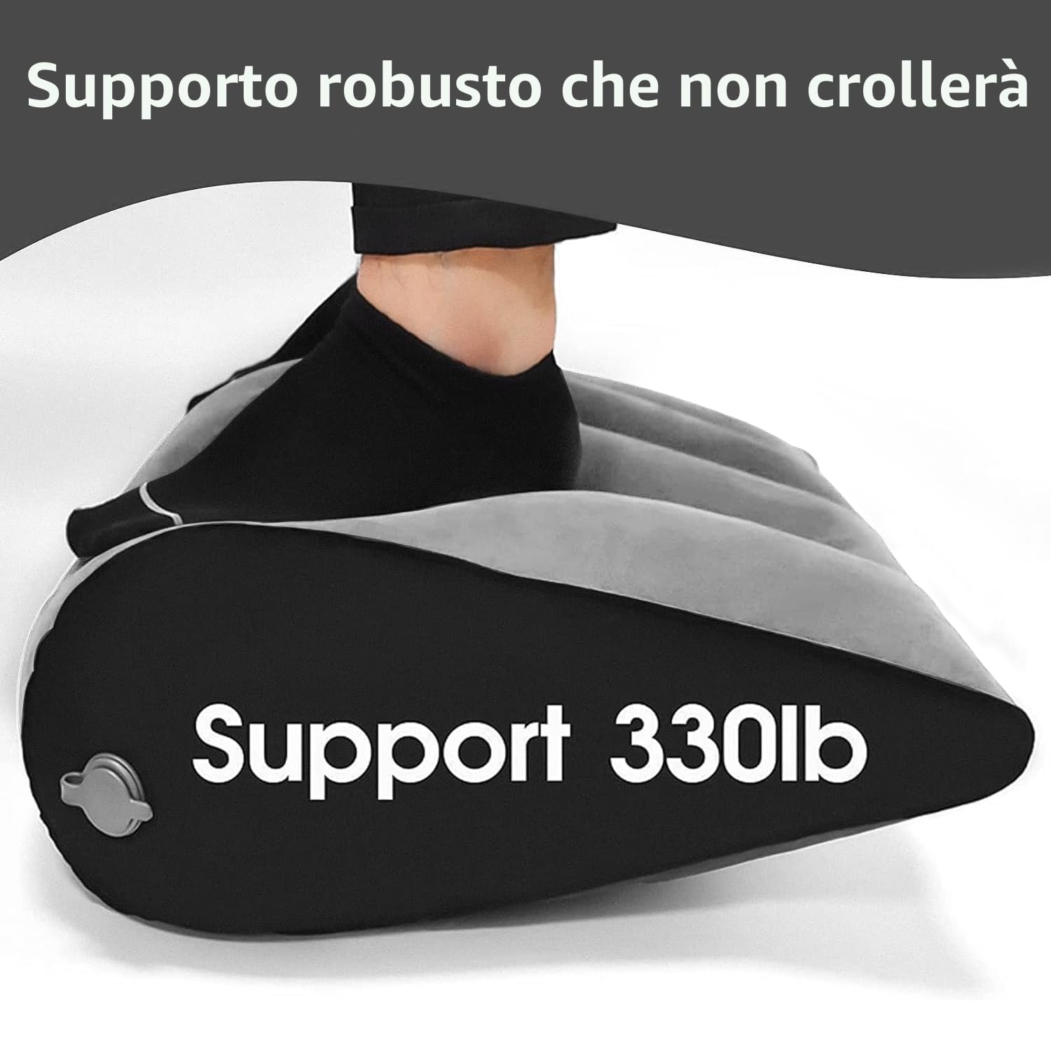 Prosixtoy Cuscino a forma di cuneo per ridurre la pressione in vita e schiena Cuscino Gonfiabile Minimalista Cuscino Ausiliare Postura Yoga