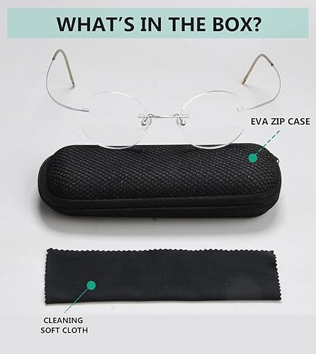 Miniatura 6 de Eyekepper Lectores redondos sin montura Titanium del círculo de los vidrios de lectura para los hombres