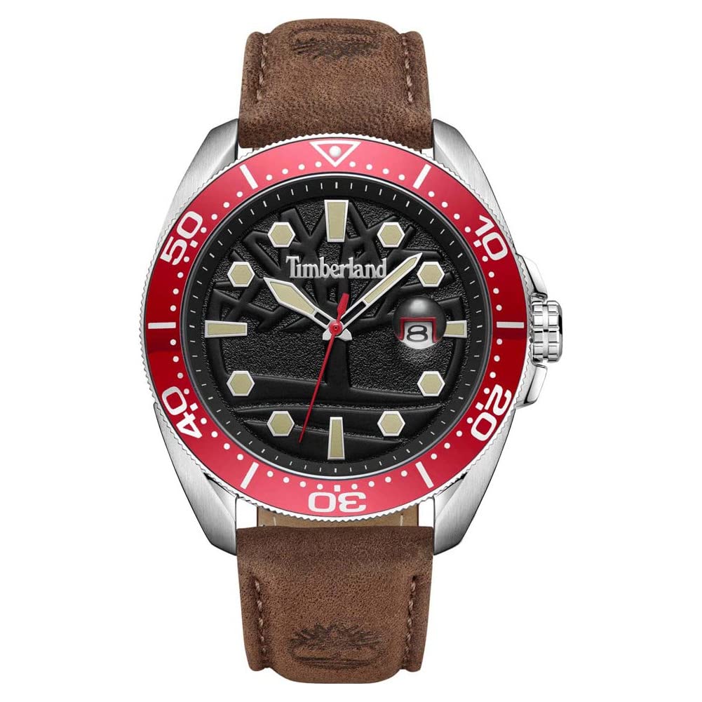 Timberland Orologio Analogico-Digitale al Quarzo Uomo con Cinturino in Pelle TDWGB2230602